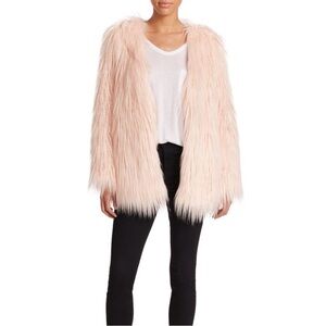 Tart Collections Shaggy Retro Pink Faux Fur Coat